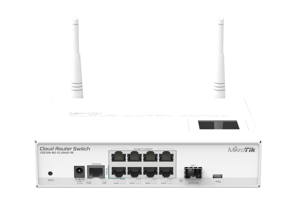 CRS109-8G-1S-2HnD-IN Cloud Router Switch 109-8G-1S-2HnD-IN, desktop enclosure (EU)