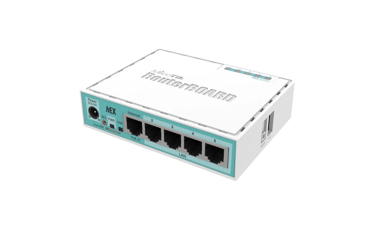 RB750Gr3 Router 5x Gigabit Ethernet, Dual Core 880MHz CPU, 256MB RAM, USB, microSD