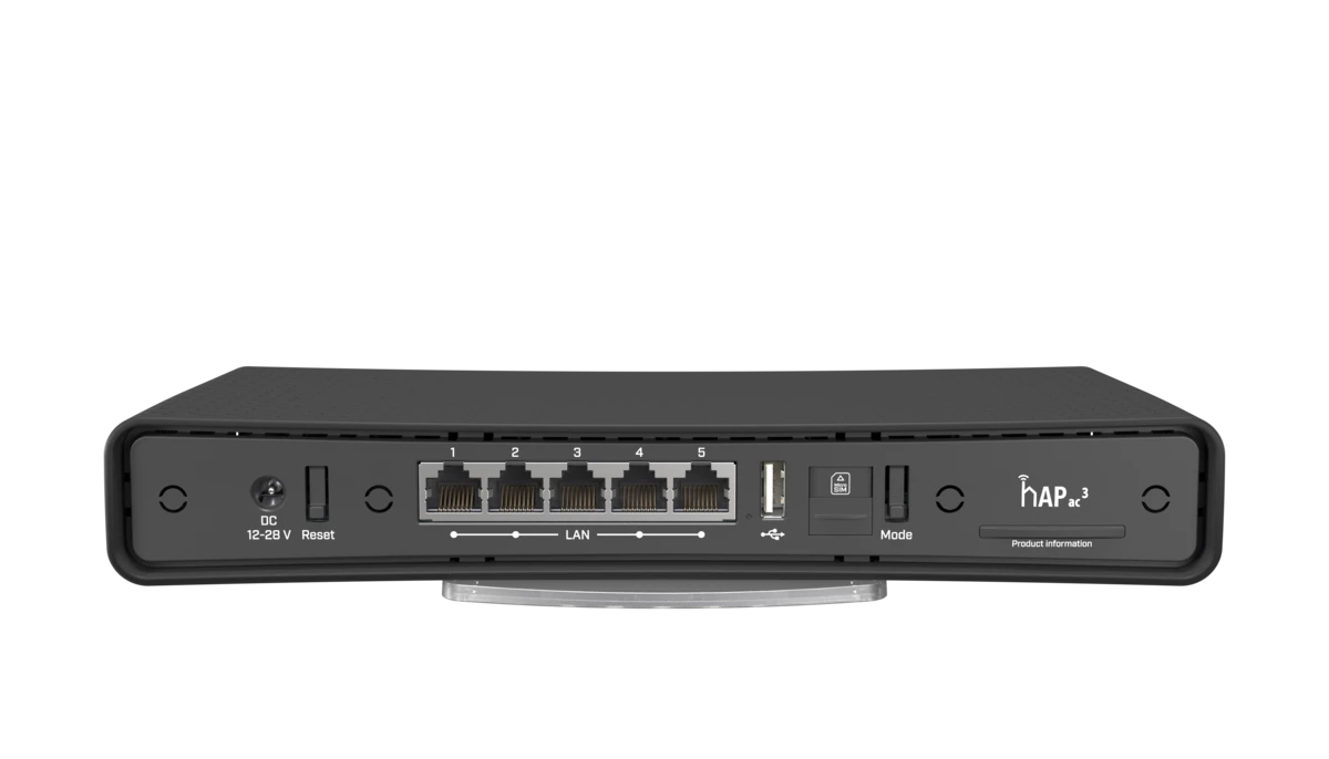 hAP ac³ LTE6 kitA wireless dual-band router with LTE support and 5 Gigabit Ethernet ports