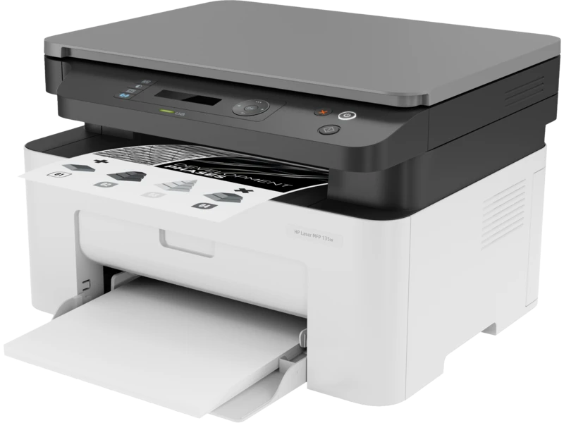Laser MFP 135w Printer print, copy, and scan speeds up to 21 pages per minute