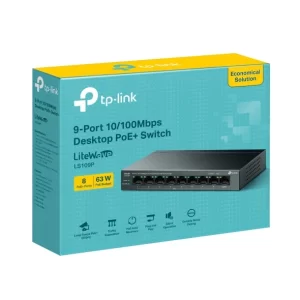 LS109P 9-Port 10/100Mbps Desktop Switch with 8-Port PoE+