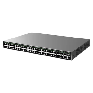 GWN7806 Managed Switch 48 Gigabit Ethernet ports and 6 Gigabit SFP+ ports Smart power control to support dynamic PoE/PoE+