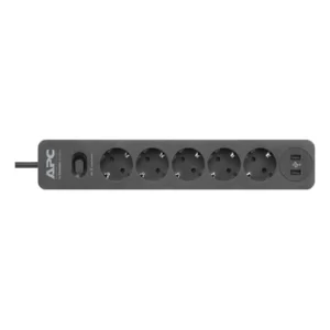 PME5U2B-GR Power Strip Essential SurgeArrest 5 Outlet 2 USB Ports Black 230V Germany